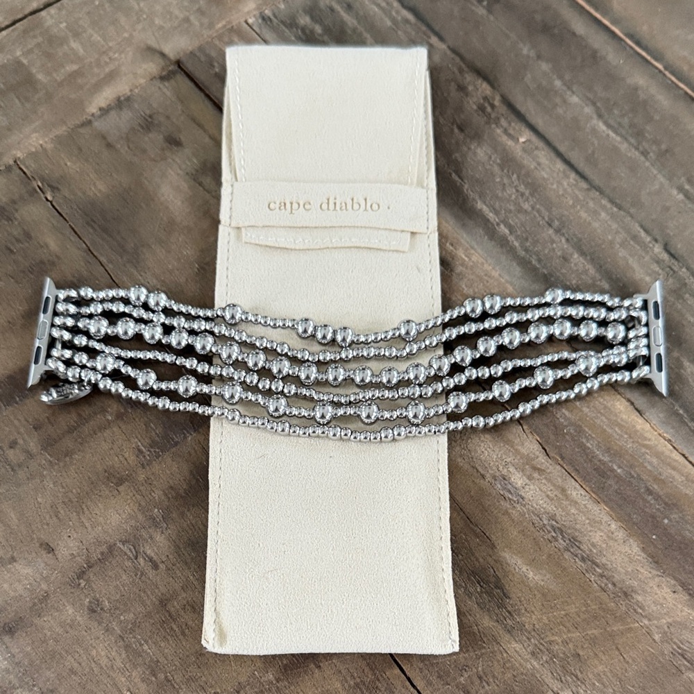 Cape Diablo Silver Beaded Apple watch band
